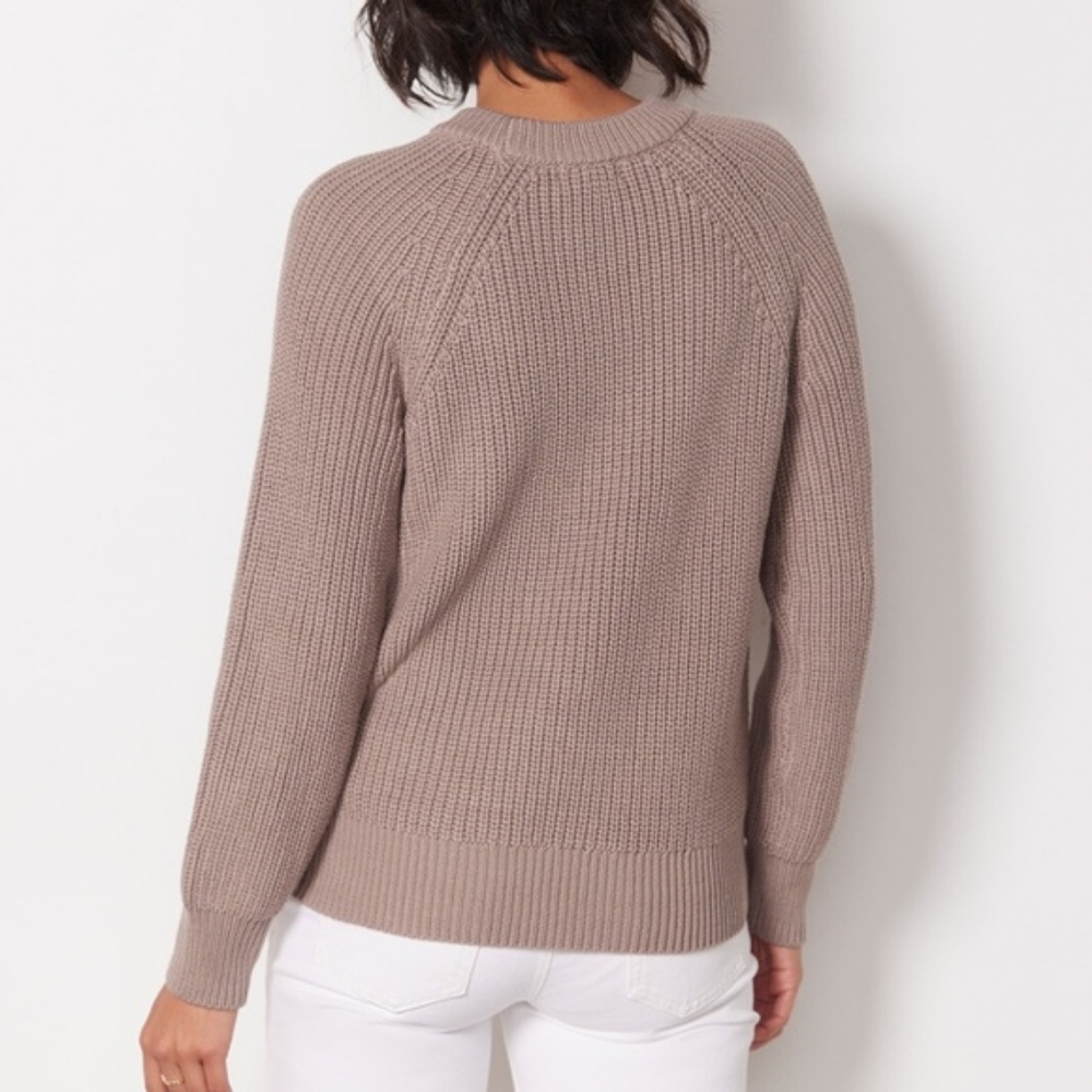 Evereve Ava Classic Knit Pullover Sweater Mauve Mushroom - Picture 7 of 12